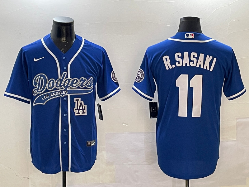 Men Los Angeles Dodgers 11 R Sasaki blue 2025 MLB nike jersey style 23